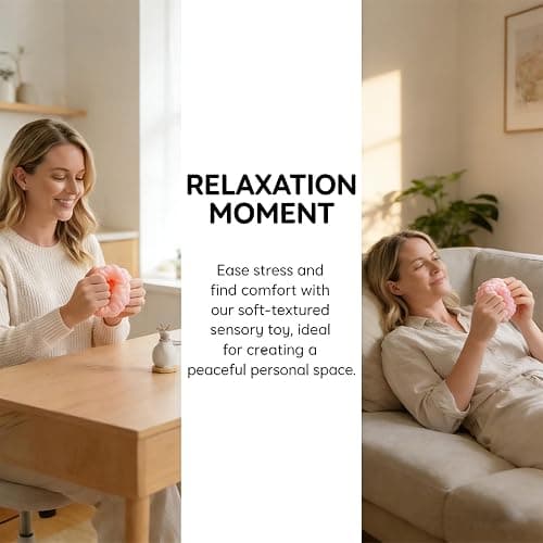 2-Pack Crunchy Squishy Stress Ball, Slow-Rebound Sensory Squeeze Balls, Relieve Anxiety, Improve Focus, Satisfying Desktop Stress Relief Toys (Pink and Blue) thumbnail 3