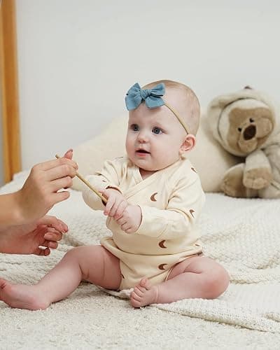 jollybows 12pcs Baby Girls Hair Bows Nylon Elastic Headband Hair Accessories for Infants Toddlers Newborn thumbnail 8