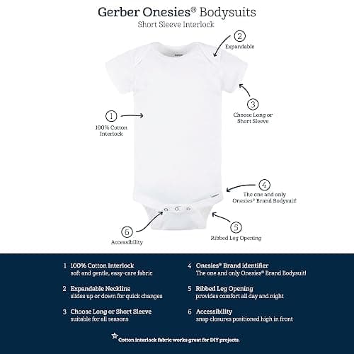 Gerber baby-girls 5-pack Solid Onesies Bodysuits thumbnail 4