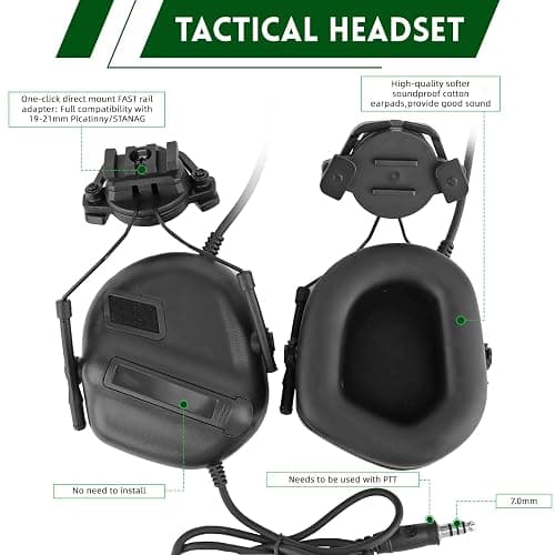 ClrfZebr Tactical Helmet with Headset,4in1 Upgraded Adjustable with Helmet Cover for Airsoft Cosplay Military Tactical Gear thumbnail 4