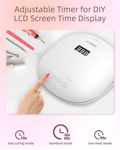 SUNUV Lampe à Ongles UV LED pour Vernis Gel, avec 4 Réglages de Minuterie, Sèche-Ongles avec Affichage LED à Capteur Automatique et Base Amovible, SUN4S Rose thumbnail 5