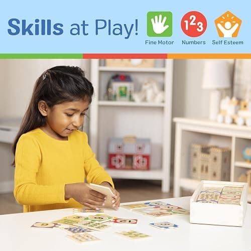 Melissa & Doug Self-Correcting Wooden Number Puzzles with Storage Box (40 pcs) thumbnail 5