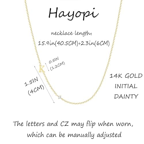 Initial Necklaces for Women,14K Gold Plated CZ Sideways Letter Necklace Dainty Small Cute Gold Initial Necklace Personalized Custom Name Choker Necklaces for Women Non Tarnish Jewelry Aesthetic Stuff thumbnail 3
