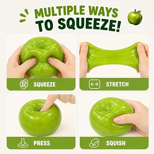 Slush Apple Squishy, Clear Fruit Squishy, Soft Slow Rising Ball Relief Fidget Toy (Pink) thumbnail 4