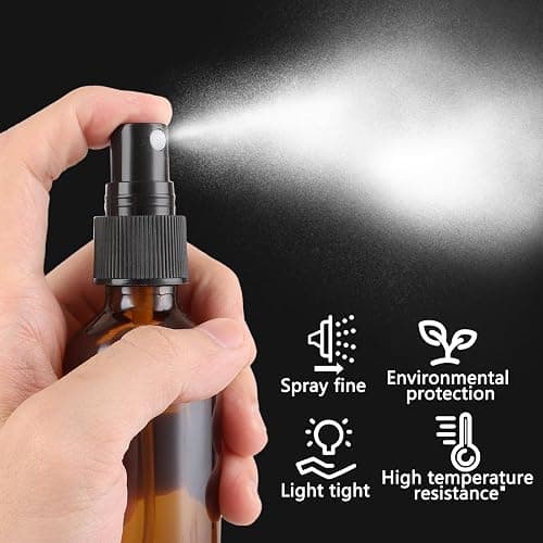 ASelected 60Ml Amber Glass Spray Bottle Small Reusable Travel Spray Bottle Homemade Cleaners And Aromatherapy (2Pcs) thumbnail 5