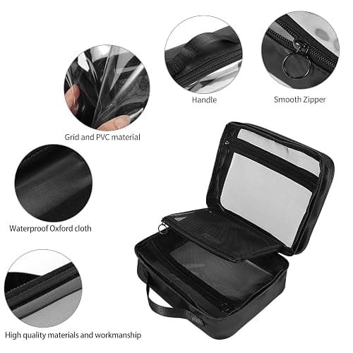 UEOE TSA Approved Toiletry Bag, Clear Makeup Bags with Multi Layer Mesh Pockets, Portable Large Capacity PVC Cosmetic Bags with Zipper for Travel Essentials thumbnail 5