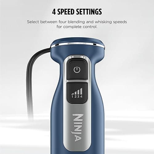 Ninja Immersion Blender and Whisk, Hand Stick Blender, 4 Speeds, with SplatterShield and PanProtect, 4-Cup Blending Vessel, Dishwasher Safe, 5-ft Cord, Ergonomic, Deep Navy, CI201ND thumbnail 7