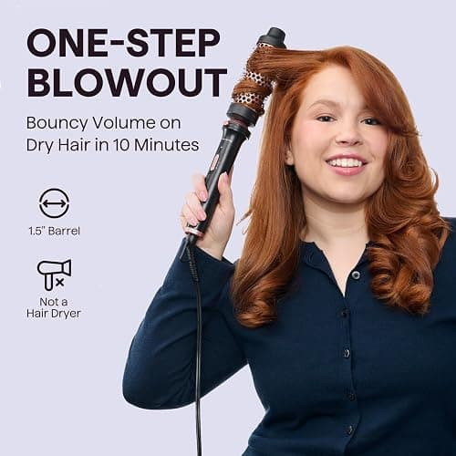 Wavytalk Thermal Brush, 1 1/2 inch Heated Round Brush with Detachable Head, Velvet Pouch and Dual Voltage for Travel, Easy to Create Blowout Look, Rose Gold thumbnail 2