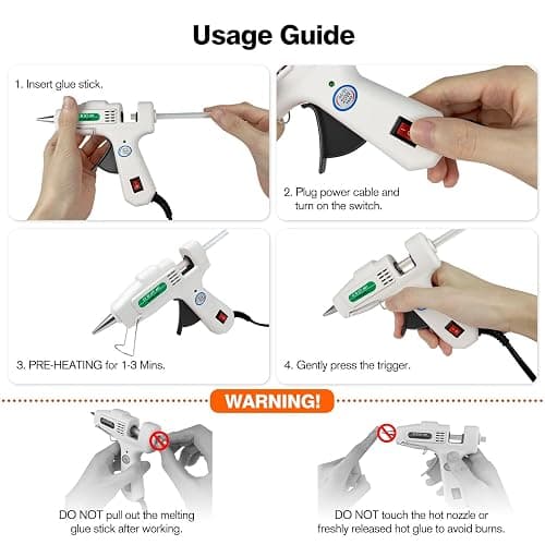 SHJADE Mini Hot Glue Gun Kit with 30 Glue Sticks - Fast Preheating Hot Melt Gun, High Temp for School Crafts DIY Arts and Quick Home Repairs(White) thumbnail 4