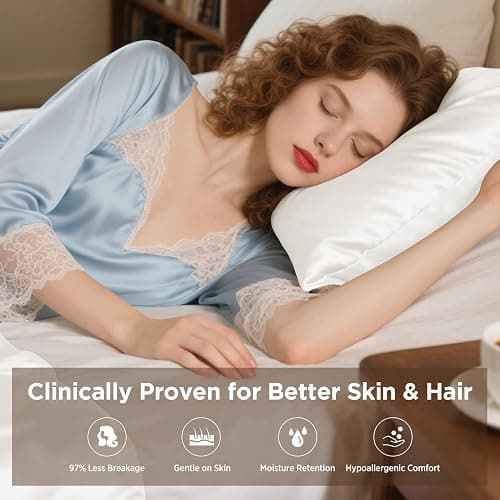 Utukky 100% Mulberry Silk Pillowcase 22 Momme - Ultra Premium 6A Grade Silk Pillow Case - Envelope Enclosure - Breathable Cooling Pillow Cover thumbnail 3