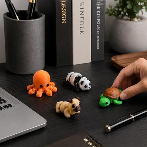 Xalvoro 54 PCS 3D Printed Articulated Animal Desk Decor Set, Posable PLA Desktop Display Accents for Office Workspace, Collectible Animal Ornaments for Adults thumbnail 2