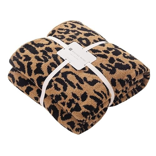 MH MYLUNE HOME Ultra Soft Leopard Throw Blanket Plush, Brown, 50"x60" | Reversible Cheetah Print Blanket, Comfy Fluffy Fuzzy Plush Blanket Throws for Couch Bed, Cozy Blankets for Women Gift - Image 1