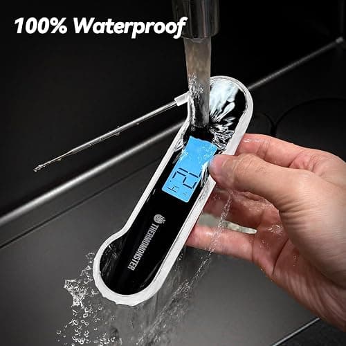 0.5 Sec Instant Read Meat Thermometer Digital with ±0.5℉ Precision, Food Thermometer for Cooking Kitchen Gadgets, Oven Grill Candy BBQ Essentials Accessories, Gifts for Him Dad Men Birthday, White thumbnail 6