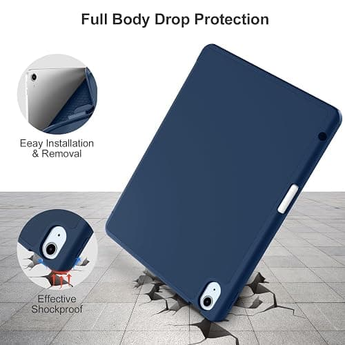 Akkerds Compatible with iPad Air 11 Inch Case 7th/6th Generation (M3/M2) 2025/2024, for iPad Air 5th/4th Generation Case 10.9 Inch 2022/2020 with Pencil Holder[Auto Sleep/Wake], Navyblue thumbnail 4