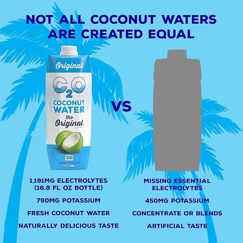 C2O - Coconut Water, The Original Flavor (12 Pack) - Made with Fresh Coconut Water - Plant Based, Non GMO Water - Natural Hydration, Essential Electrolytes, & Potassium - 12 Tetra Packs, 16.9 FL OZ thumbnail 5
