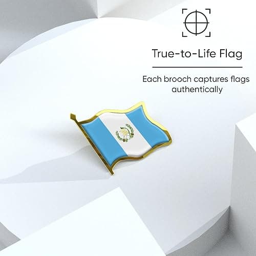 Guatemala Flag Lapel Pin - Enamel Metal National Badge | World Travel Souvenir Gifts for Men & Women | Country Flag Patriotic Brooch Bulk Pack of Pins for Hat, Tie, Clothes, Backpack (1pc) thumbnail 4