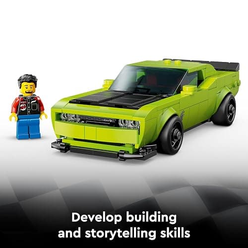 LEGO Speed Champions Dodge Challenger SRT Hellcat Sports Car Toy - Car Model Kit with a Driver Minifigure - Birthday Gift for 9+ Year Old Boys - 77237 thumbnail 6