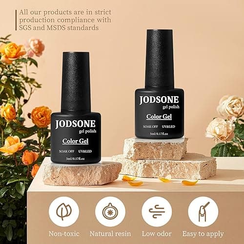 JODSONE 60 PCS Gel Nail Polish Set with 5 Bottles of Base and Glossy Matte Top Coat Soak off Gel Nail Set Suitable for All Seasons Gifts thumbnail 7