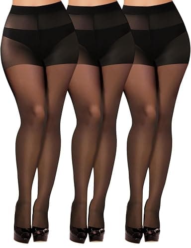 YOGINGO 20D Sheer Black Tights for Women, Breathable Pantyhose for Women, women's stockings with Reinforced Toe - Image 1
