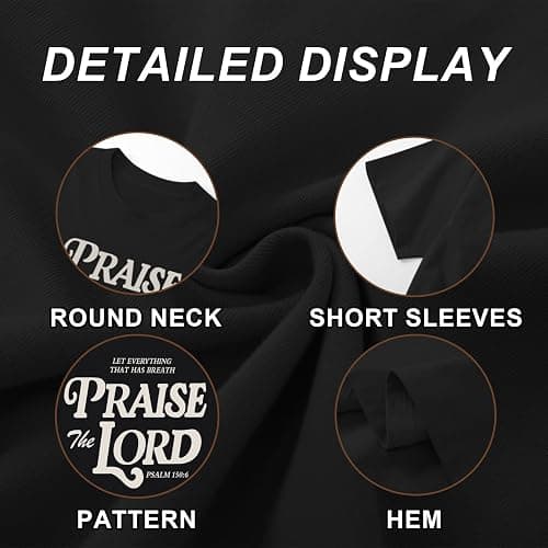 Kelxjia Oversized Christian Shirts for Women Praise The Lord T-Shirt Religious Bible Verse Tshirt God Jesus Shirt Graphic Tee thumbnail 6