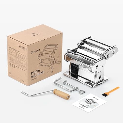 ISILER Pasta Maker, 9 Adjustable Thickness Settings 2-in-1 Pasta Machine with Rollers and Cutter, Noodle Maker for Pasta, Dumpling Skin, Spaghetti, Fettuccini, Lasagna thumbnail 9
