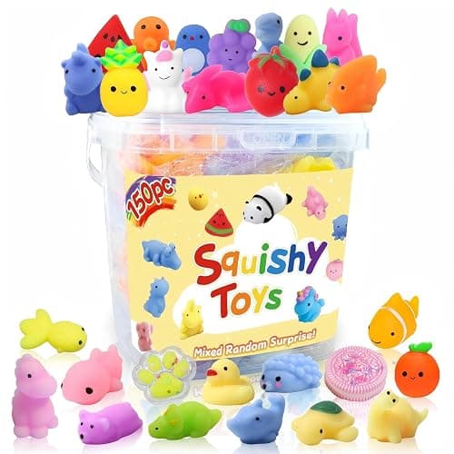 Waraoko 150PCS Mochi Squishy toys 8-12 Kawaii Mochi Squishies Anxiety Reduction Fufu Squishy Slow Rising Bulk for Classroom Prizes Set Game Prizes Goodie Bags Halloween Buckets Easter Eggs - Image 1