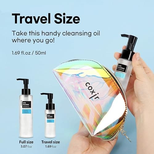 coxir ULTRA HYALURONIC CLEANSING OIL, Travel-Size, Korean Facial Cleanser l Blackhead, Makeup Removal with Hyaluronic Acid, Cruelty Free, No Mineral Oil [1.69fl.oz (Pack of 1)] thumbnail 2