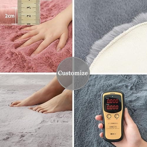 Home Decor Carpet Living Room Soft Fluffy Plush Rugs Children Bedroom Mat Non-Slip Carpet Gray,Light Pink,40x60cm 15.7x23.6in thumbnail 2