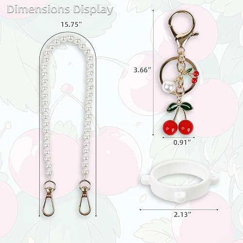 Handle Strap and Cherry Charm Set for Owala Water Bottle 24 oz, 32 oz, 40 oz, Owala Kids, Owala Coffee Tumbler, Owala FreeSip – Includes Handle Strap, for Owala Accessories & Stanley Cup Accessories thumbnail 5