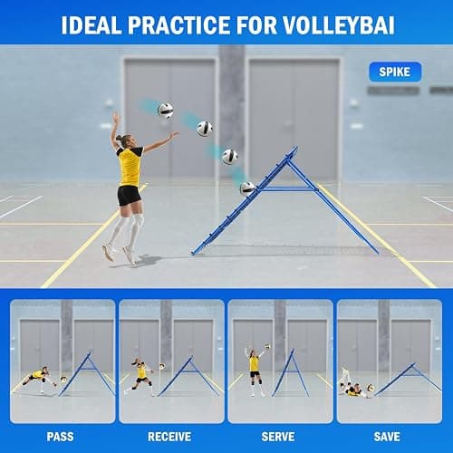 Volleyball Lacrosse Rebound Net Pro, WINTHAI Lacrosse Rebounder for Backyard, 7x4FT/6x4FT/4x4FT Bounce Back Net with Target Strike Zone, Easy Quick Setup, Volleyball Baseball Softball Soccer Training thumbnail 2
