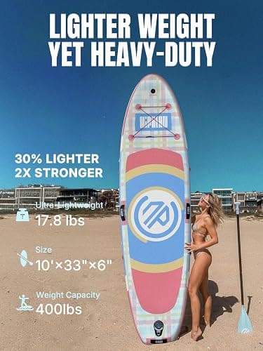Niphean（Ultra-Light）Inflatable Paddle Board with (Beginner Friendly) StabilTrac Fin and Durable SUP Accessories, 10' Stand Up Paddle Boards for Adults & Youth, Versatile Yoga Paddle Board, Gift Ideas thumbnail 3