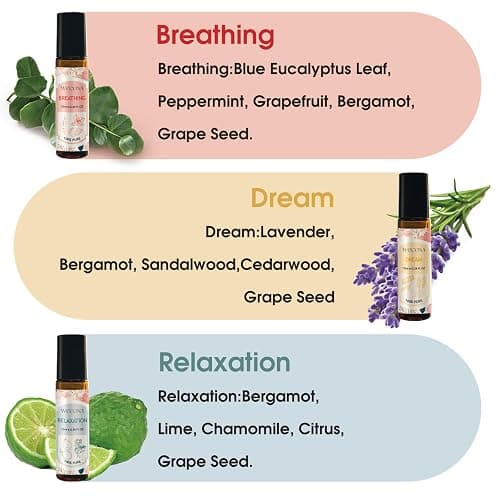 Wecona Aromatherapy Essential Oil Roll-On Set – 6x10ml Essential Oil Blends with Roller Bottles, Portable Essential Oils for Diffusers for Home,Relaxing Gift for Women & Men thumbnail 2