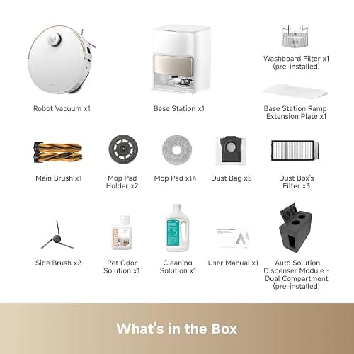 Mova V50 Ultra Complete Robot Vacuum and Mop Self-Cleaning, 24,000 Pa Suction, Liftable Navigation with Obstacle Overcoming and Warm Water Mopping with DuoSolution System Designed for Pets thumbnail 9