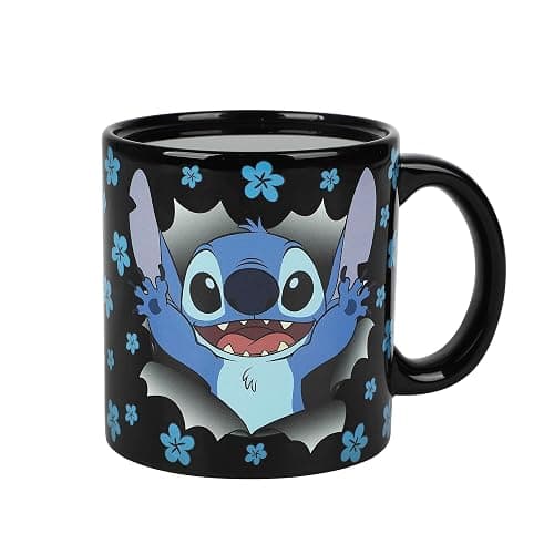 Disney Stitch Breaking Barrier 16 Oz Heat-Reactive Black Ceramic Mug - Image 1