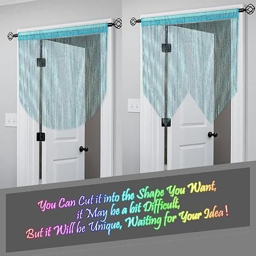 Atsweetlife 2 Pieces Door String Curtain Doorway Beads Curtains,Hanging Room Divider Beaded Decor Hippie Glitter Fringe Panel Closet Window Doors Sequin Sheer Boho Doors Tassel thumbnail 7