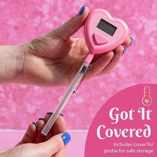 Paris Hilton Digital Heart Shaped Thermometer for Cooking, Baking and Grilling, Instant Read in Celsius or Fahrenheit, Pink thumbnail 5
