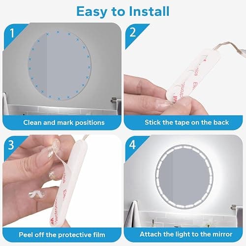 LED Vanity Lights for Mirror, 16ft Makeup Strip Light, 3000K 4000K 6000K & 10 Level Brightness Adjustable, USB Cable, Hollywood Mirror Light Stick-On for Makeup Dressing Room Bathroom Bedroom thumbnail 7
