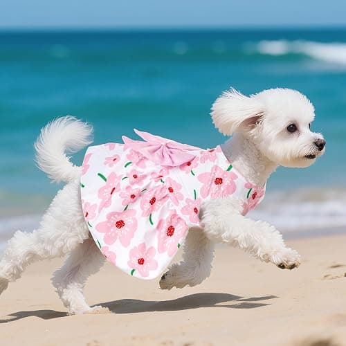 choyaxo Floral Dog Dress Cute Dog Skirt Pet Dress Summer Pet Clothes for Puppy Small Cats thumbnail 5