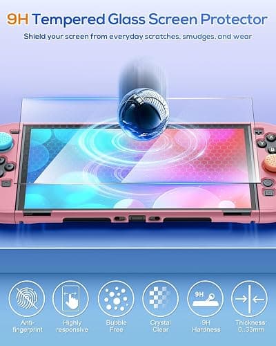 FYOUNG Switch 2 Case Pink, Slim Protective Hard Shell for Nintendo 2 | Switch 2 Accessories with Screen Protector, 8 Thumb Grip, Scratch&Shock Protection Cover (Solid Pink, Switch 2 7.9inch) thumbnail 4