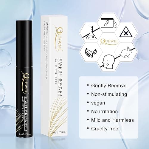 QUEWEL Lash Remover for Lash Clusters 5ML Lash Cluster Remover Gentle Lash Remover for Cluster Lashes, Cluster Lash Remover Lash Bond and Seal Eyelash Glue Remover Self-Use at Home thumbnail 3