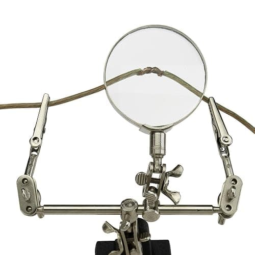 NEIKO 01902 Adjustable Helping Hand with Magnifying Glass, Third Hand Solder Aid, Soldering Wire Station Stand with Dual Alligator Clips and a Heavy Base, Beading & Jewelry Making Tools, Solder Holder thumbnail 5