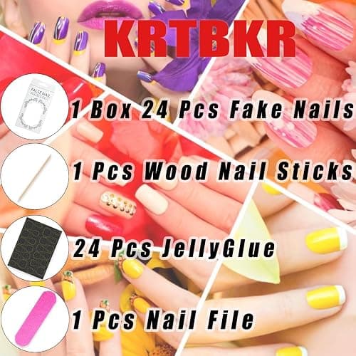 30Pcs Ombre Red Press on Nails Medium Almond Fake Nails 3D Star Rhinestones Glitter Handmade Design Y2K Gold Star Bead Full Cover Stick on Nails Chrome False Nails for Women Acrylic Nail Decorations thumbnail 6