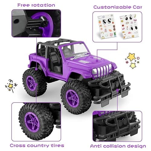 NQD RC Cars 1:16 Scale Remote Control Jeep Car 80 Min Playtime 2.4Ghz Off-Road RC Trucks for for Toddlers Girls Kids thumbnail 6