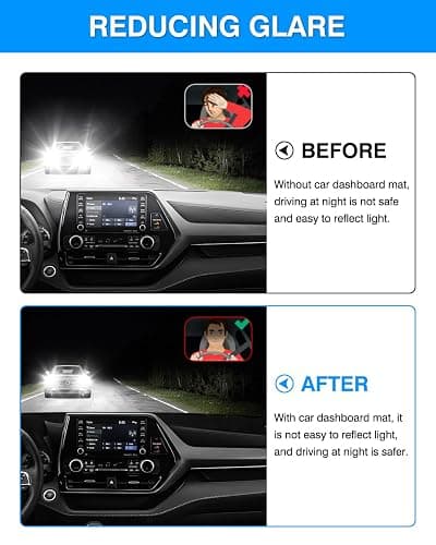 Autorder Dashboard Cover Mat for Toyota Highlander 2020 2021 2022 2023 2024 2025 2026 Accessories Dash Cover Flannel Dash Mat Sunshade Glare UV Rays Protector(Compatible with or Without Display) thumbnail 4