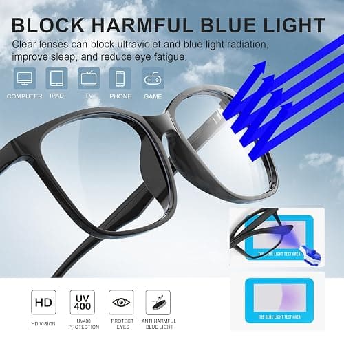hunsquer Blue Light Glasses for Women Blue Light Blocking Glasses Men Computer Gaming Blue Screen Glasses Mens Blue Light Blocker Glasses thumbnail 4