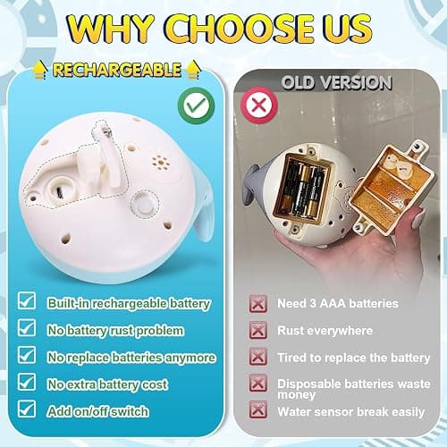 Gigilli Baby Bath Toys, Bath Toys for Kids Ages 1-3, 1 2 3 Year Boy Girl Gift Christmas Stocking Stuffers for Babies 6-12-18 Months Light Up Whale Bath Toy Sprinkler Toddler Birthday Bathtub Water Toy thumbnail 5