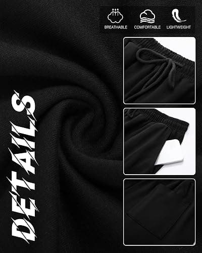 Neer 4 Pack Men's Sweatpants Joggers with Pockets Open Bottom Gym Athletic Pants Baggy Workout Casual Running Clothing thumbnail 7
