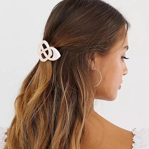 Amariver 4packs Hair Clips French Hair Barrettes for Women Beige Khaki Brown Black Accessories for Women Girls thumbnail 4