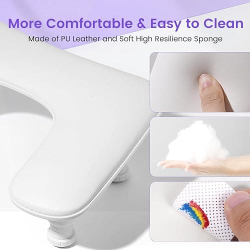 Big Arm Rest for Nails Tech: 2nd Generation U-Shaped Manicure Nail Arm Rest Stand Height Adjustable Armrest Microfiber PU Leather Hand Rest Pillow for Acrylic Nails (White) thumbnail 6