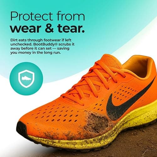 BootBuddy Shoe & Boot Cleaner Brush – Footwear Cleaning Kit for Hiking Boots, Golf Shoes, Football Boots, Running Shoes & Wellies – Cleans Mud, Dirt & Stains in Minutes – As Seen on Dragons’ Den thumbnail 9